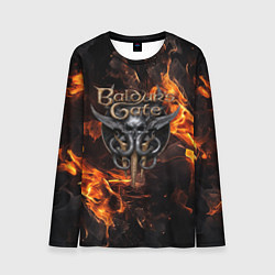 Лонгслив мужской Baldurs Gate 3 fire logo, цвет: 3D-принт