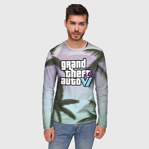 Мужской лонгслив Grand theft soon / 3D-принт – фото 3