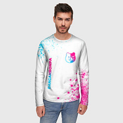 Лонгслив мужской Danganronpa neon gradient style: надпись, символ, цвет: 3D-принт — фото 2