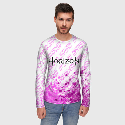 Мужской лонгслив Horizon pro gaming: символ сверху / 3D-принт – фото 3