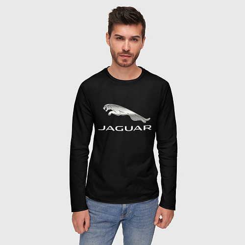 Мужской лонгслив Jaguar sport brend / 3D-принт – фото 3