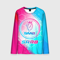 Лонгслив мужской Saab neon gradient style, цвет: 3D-принт
