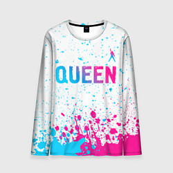 Лонгслив мужской Queen neon gradient style: символ сверху, цвет: 3D-принт