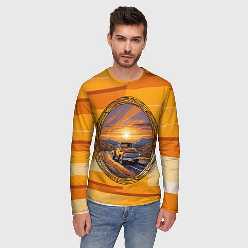 Мужской лонгслив Грузовичек / 3D-принт – фото 3