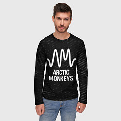 Лонгслив мужской Arctic Monkeys glitch на темном фоне, цвет: 3D-принт — фото 2