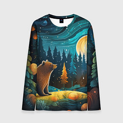 Лонгслив мужской Хозяин тайги: медведь в лесу, цвет: 3D-принт