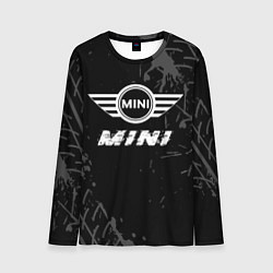 Мужской лонгслив Mini speed на темном фоне со следами шин