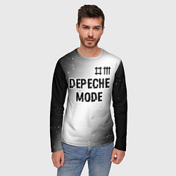 Лонгслив мужской Depeche Mode glitch на светлом фоне: символ сверху, цвет: 3D-принт — фото 2