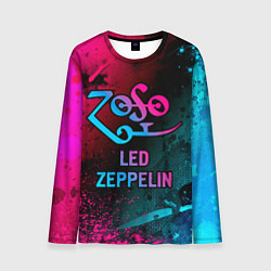 Лонгслив мужской Led Zeppelin - neon gradient, цвет: 3D-принт