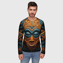 Лонгслив мужской Африканские маски, цвет: 3D-принт — фото 2