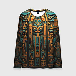 Лонгслив мужской Орнамент в египетском стиле, бюст Нефертити, цвет: 3D-принт