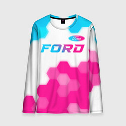 Мужской лонгслив Ford neon gradient style посередине