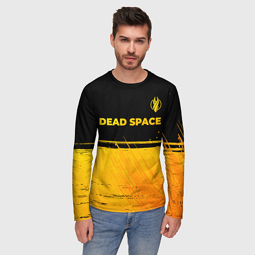 Мужской лонгслив Dead Space - gold gradient посередине / 3D-принт – фото 3