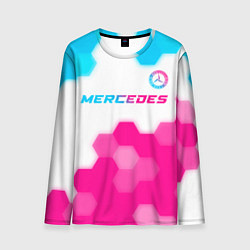 Мужской лонгслив Mercedes neon gradient style посередине