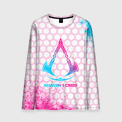 Лонгслив мужской Assassins Creed neon gradient style, цвет: 3D-принт