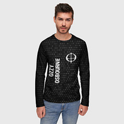 Лонгслив мужской Ozzy Osbourne glitch на темном фоне вертикально, цвет: 3D-принт — фото 2