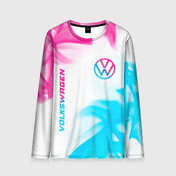 Лонгслив мужской Volkswagen neon gradient style вертикально, цвет: 3D-принт