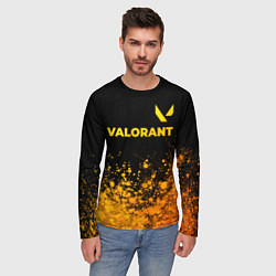 Лонгслив мужской Valorant - gold gradient посередине, цвет: 3D-принт — фото 2
