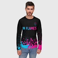 Лонгслив мужской In Flames - neon gradient посередине, цвет: 3D-принт — фото 2