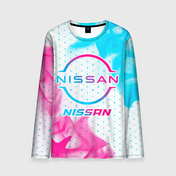 Лонгслив мужской Nissan neon gradient style, цвет: 3D-принт