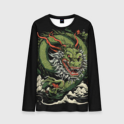 Лонгслив мужской Символ года зеленый дракон, цвет: 3D-принт