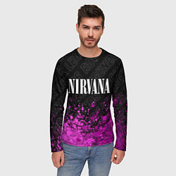 Лонгслив мужской Nirvana rock legends посередине, цвет: 3D-принт — фото 2