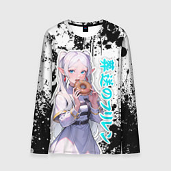 Лонгслив мужской Фрирен - поедает пончик, цвет: 3D-принт