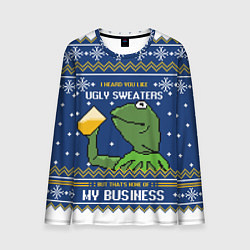 Лонгслив мужской I heard you like ugly sweaters, цвет: 3D-принт