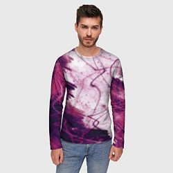Лонгслив мужской Абстракция - purple madness, цвет: 3D-принт — фото 2