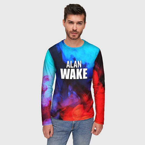 Мужской лонгслив Alan Wake неоновый дым / 3D-принт – фото 3