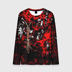 Мужской лонгслив Красная иллюстрация киберпанк