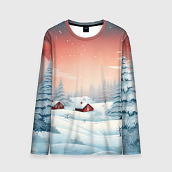 Мужской лонгслив Погружение в зимнюю атмосферу