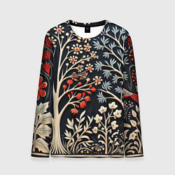 Мужской лонгслив Новогодние узоры и деревья