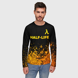 Лонгслив мужской Half-Life - gold gradient посередине, цвет: 3D-принт — фото 2
