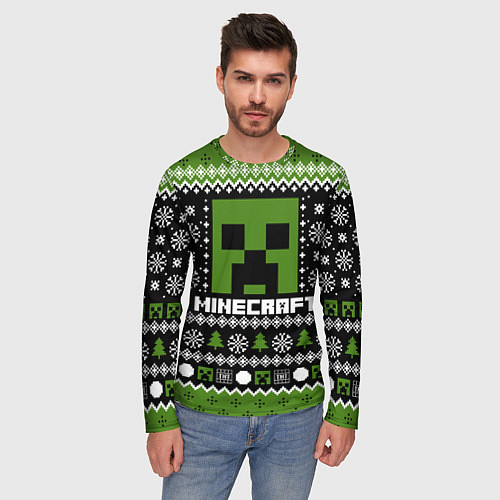 Мужской лонгслив Minecraft christmas sweater / 3D-принт – фото 3