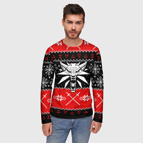 Мужской лонгслив The Witcher christmas sweater / 3D-принт – фото 3