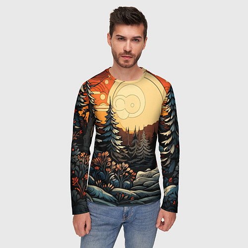 Мужской лонгслив Волшебная роспись / 3D-принт – фото 3