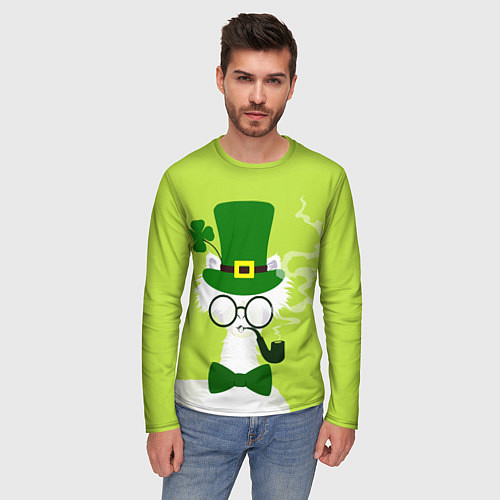 Мужской лонгслив Лама - альпака Патрик / 3D-принт – фото 3