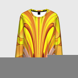 Лонгслив мужской Вытянутые желтые полосы, цвет: 3D-принт