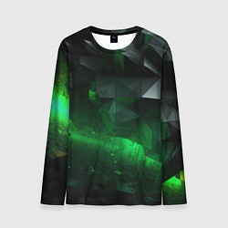 Мужской лонгслив Трехмерность зеленой фигуры