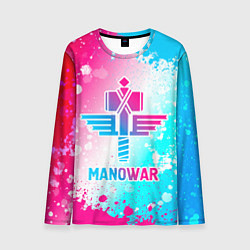 Лонгслив мужской Manowar neon gradient style, цвет: 3D-принт