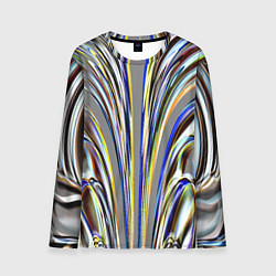 Лонгслив мужской Струйчатый перламутровый узор, цвет: 3D-принт