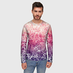 Лонгслив мужской Абстракция - паутинка на сине-красном фоне, цвет: 3D-принт — фото 2