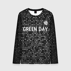 Лонгслив мужской Green Day glitch на темном фоне посередине, цвет: 3D-принт