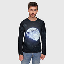 Лонгслив мужской Рождественская ночь, цвет: 3D-принт — фото 2
