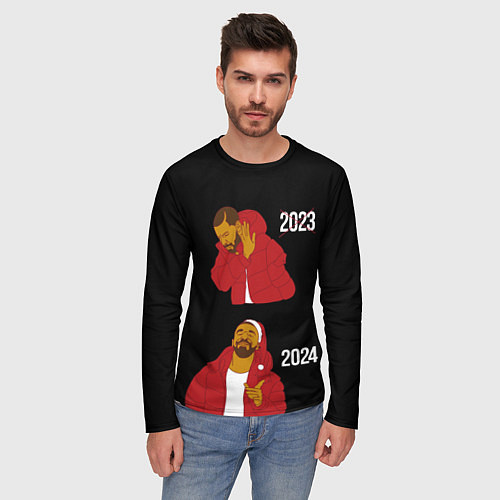 Мужской лонгслив Дрейк 2023-2024 / 3D-принт – фото 3