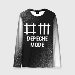 Лонгслив мужской Depeche Mode glitch на темном фоне, цвет: 3D-принт
