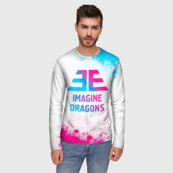 Лонгслив мужской Imagine Dragons neon gradient style, цвет: 3D-принт — фото 2