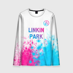 Лонгслив мужской Linkin Park neon gradient style посередине, цвет: 3D-принт