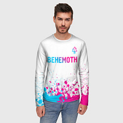 Лонгслив мужской Behemoth neon gradient style посередине, цвет: 3D-принт — фото 2